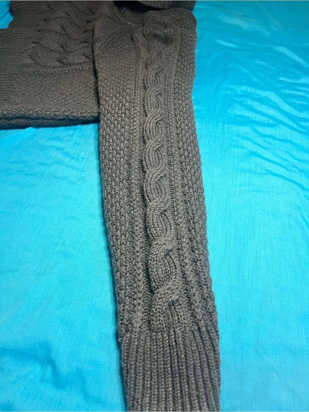 Gap Cable Knit Turtleneck Sweater Gray Wool Alpaca Fisherman Cozy Preppy S